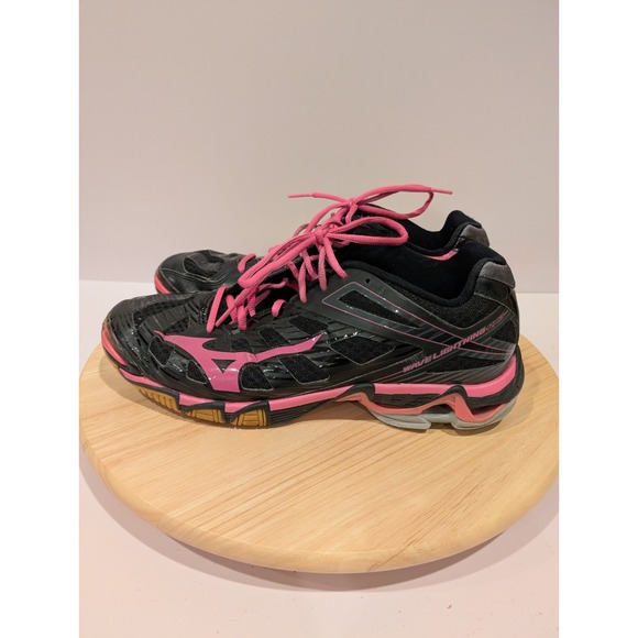 Mizuno Wave Lightning‎ RX3 Womens Volleyball Court Shoes Size 11.5 Black Pink - Picture 1 of 9